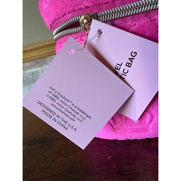 Juicy Couture Pink Velour Vanity Bag Cosmetic Case With Gold Logo - Picture 11 of 16